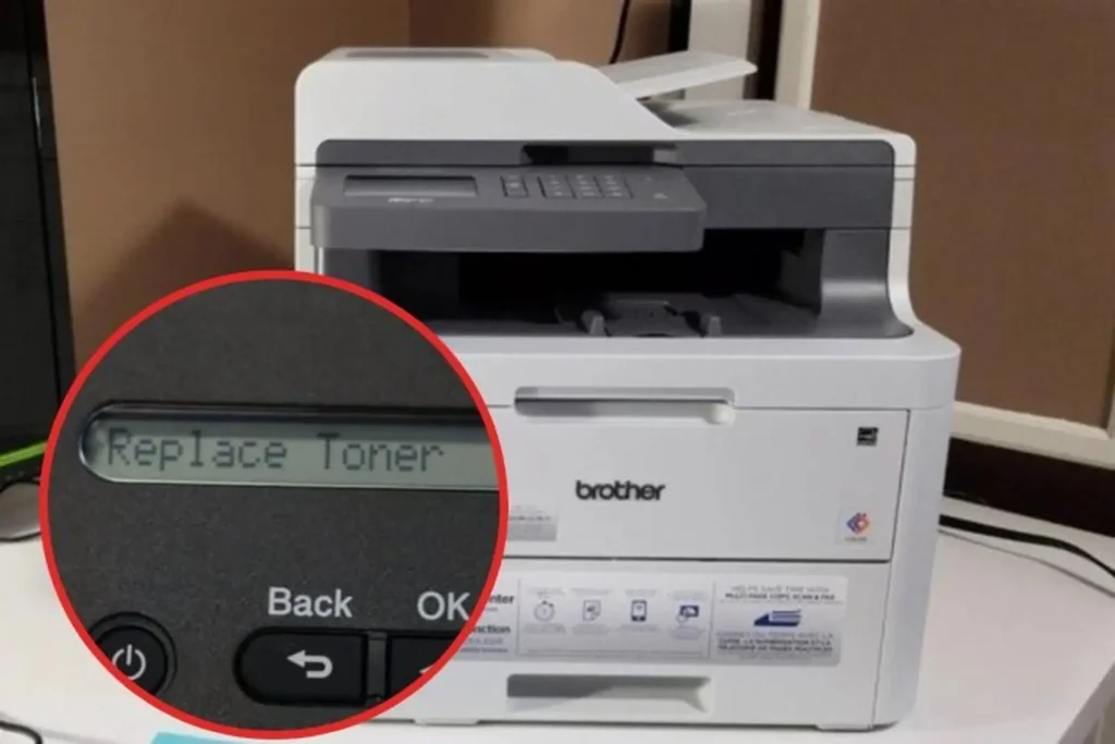 Máy in Brother báo Toner Low, Replace Toner