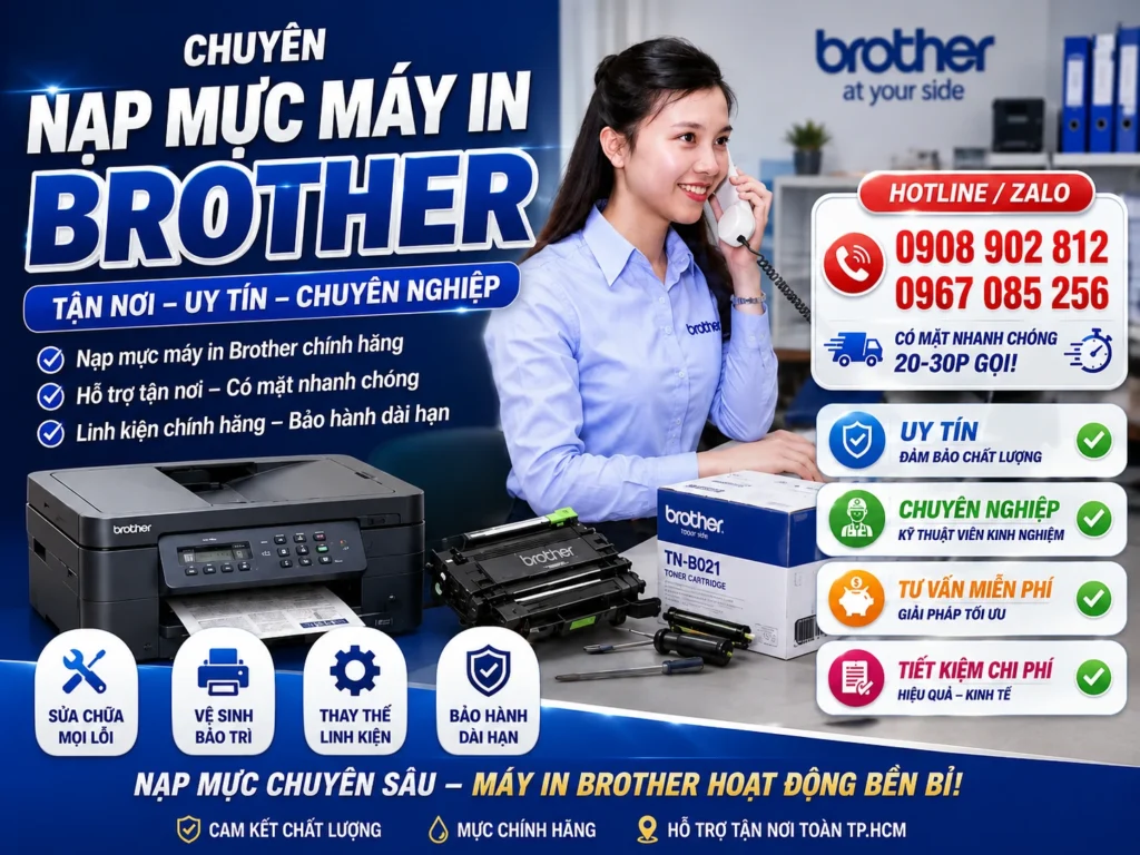 Liên hệ trạm kỹ thuật nạp mực máy in Brother Quận Phú Nhuận Liên hệ trạm kỹ thuật nạp mực máy in Brother Quận Phú Nhuận