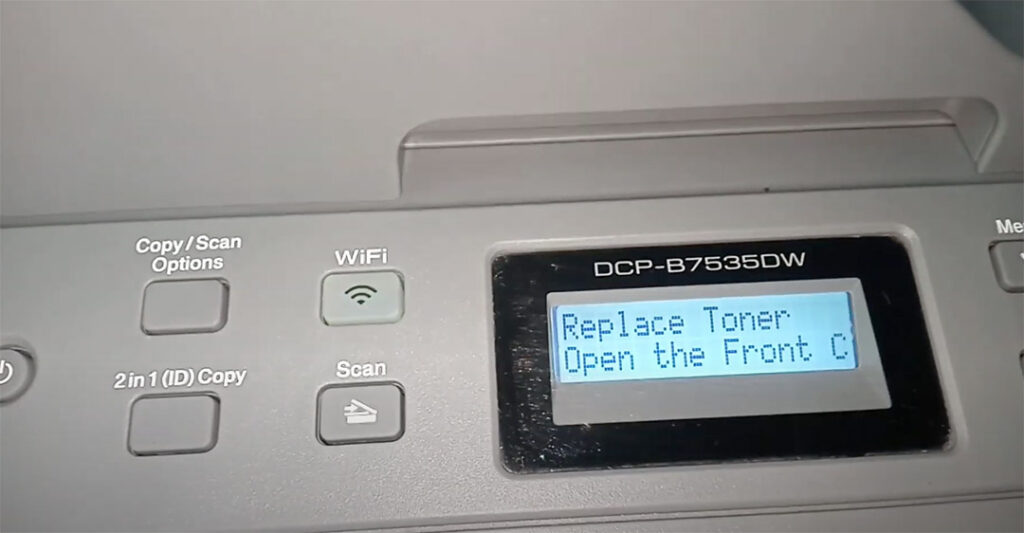 Máy in Brother báo lỗi Toner