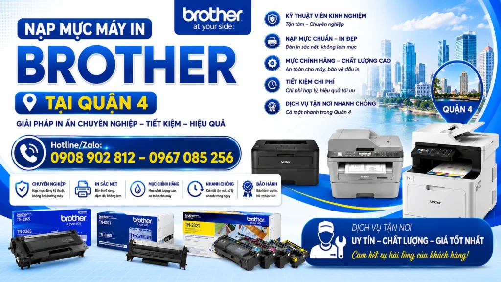 Dịch Vụ Nạp Mực Máy In Brother Quận 4 uy tín giá rẻ tại TPHCM Dịch Vụ Nạp Mực Máy In Brother Quận 4 uy tín giá rẻ tại TPHCM